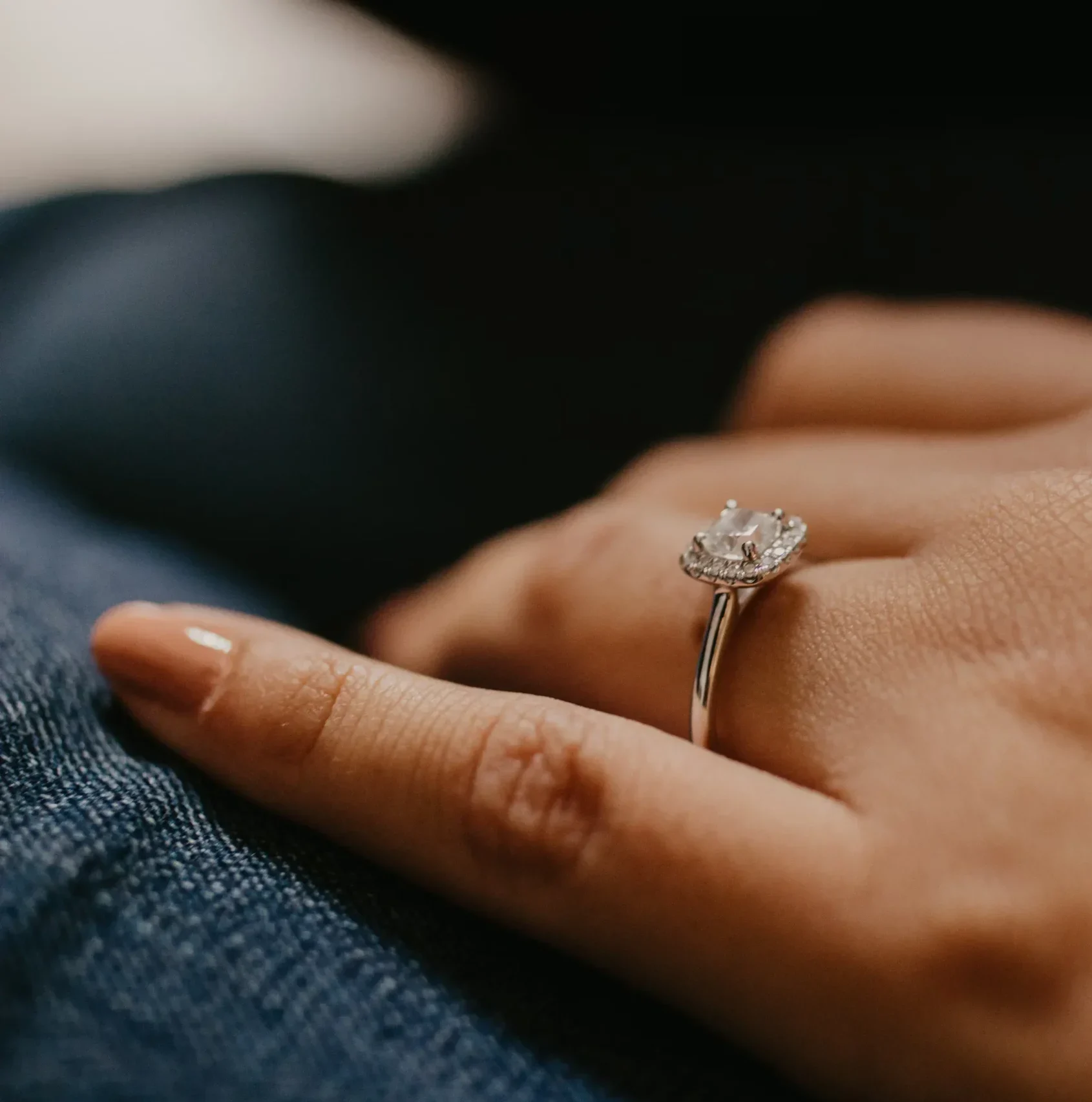 Beautiful Diamond ring in hand