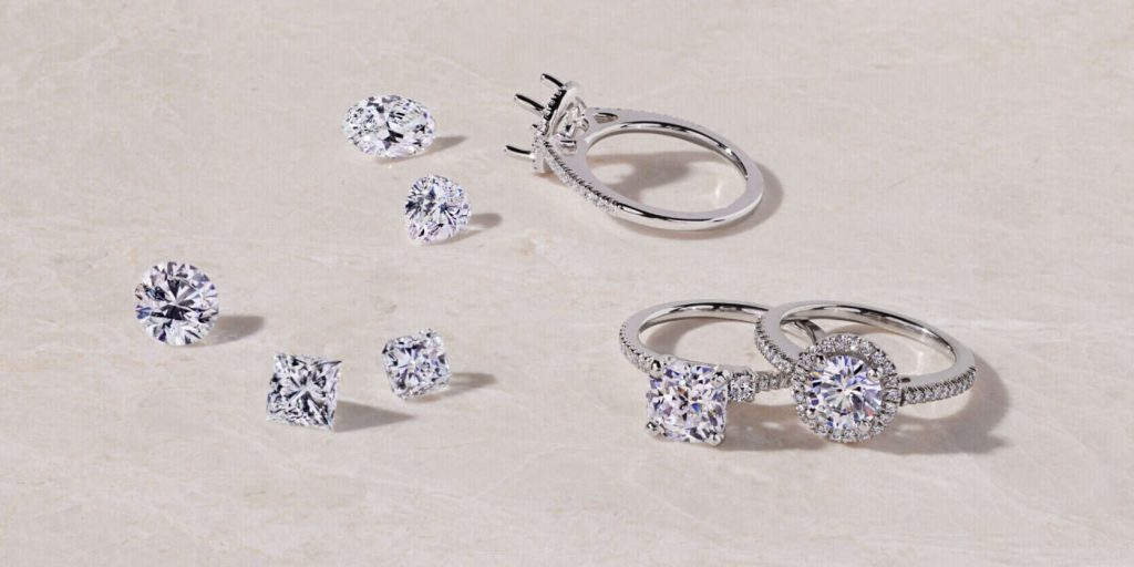 Silver color Diamond rings and stones