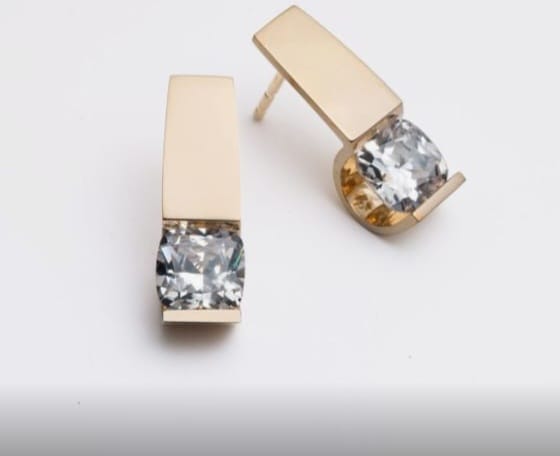 Gold and Diamond Earring Studs