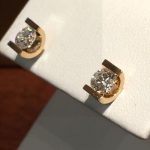 Stylish gold and diamond earrings studs