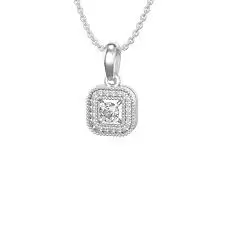 silver color diamond pendant