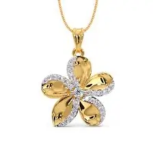 golden pendant with mini diamonds inserted