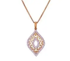 Oval shaped gold and diamond pendant