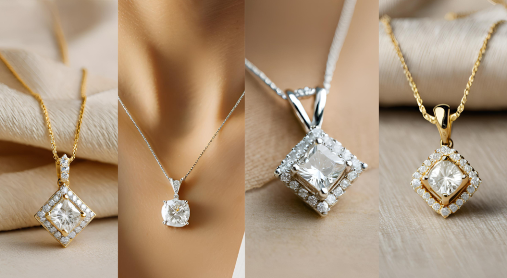 Lab grown diamond pendants